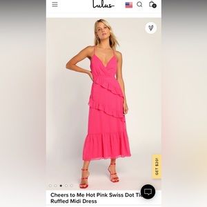 Lulus hot pink midi dress